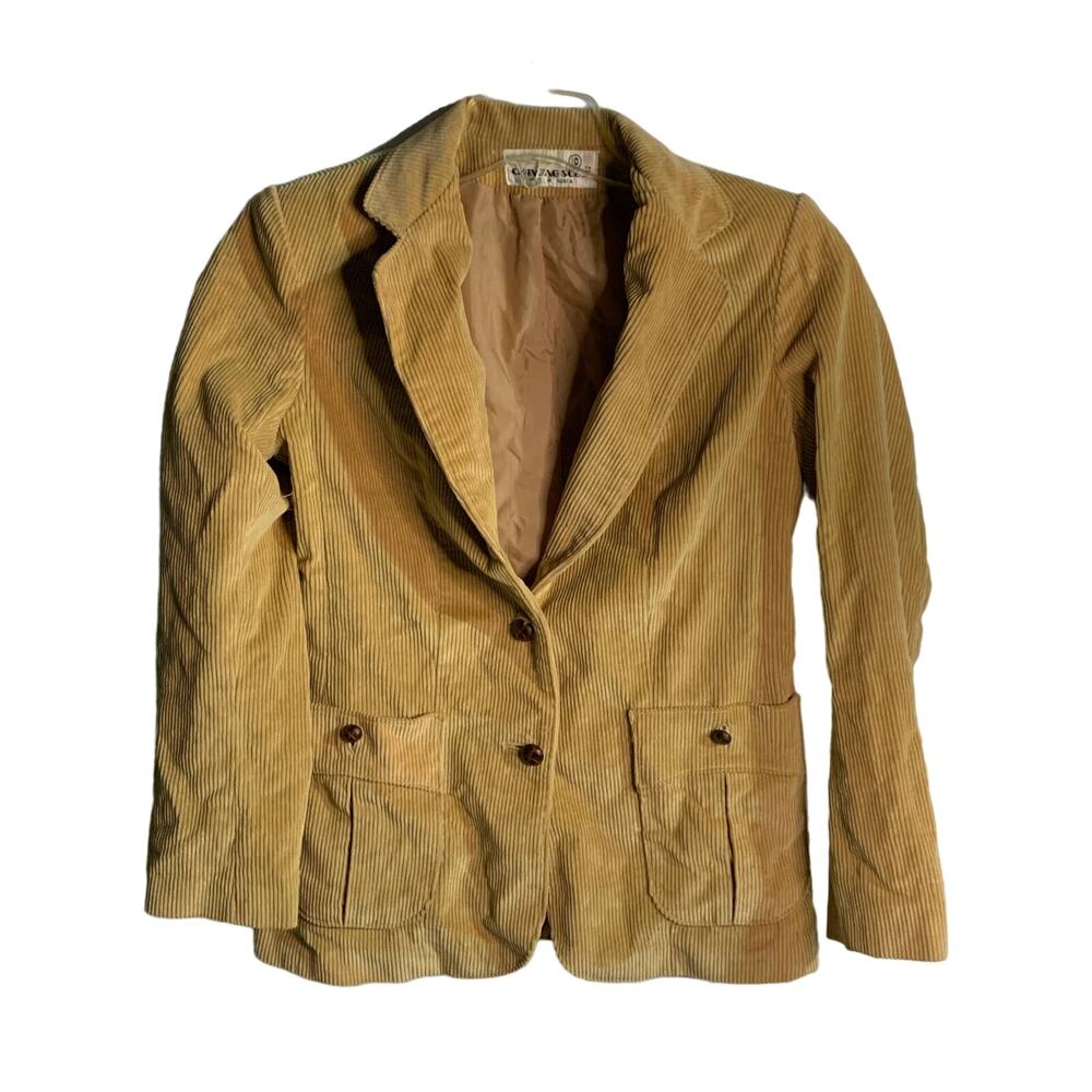 Changing scene tan corded vintage Blazer sz 10 - 36 chest boho